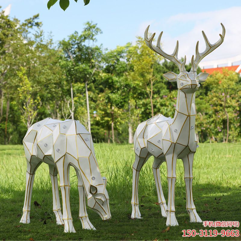 太陽(yáng)能幾何鹿創(chuàng)意雕塑
