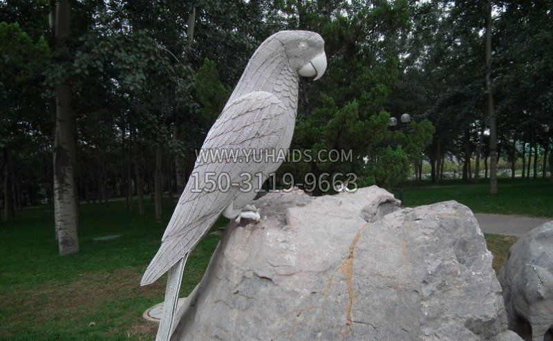 不銹鋼鸚鵡公園動物雕塑 不銹鋼鸚鵡公園動物雕塑