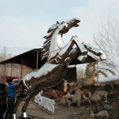不銹鋼鏤空奔馬雕塑廣場(chǎng)動(dòng)物雕塑