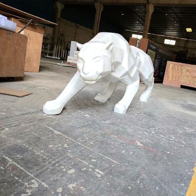 公園白鋼切面、電鍍、拋光、拉絲豹子雕塑
