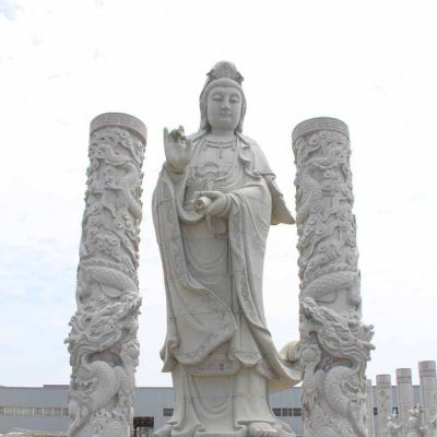 戶(hù)外景區(qū)大理石石雕觀(guān)音雕塑