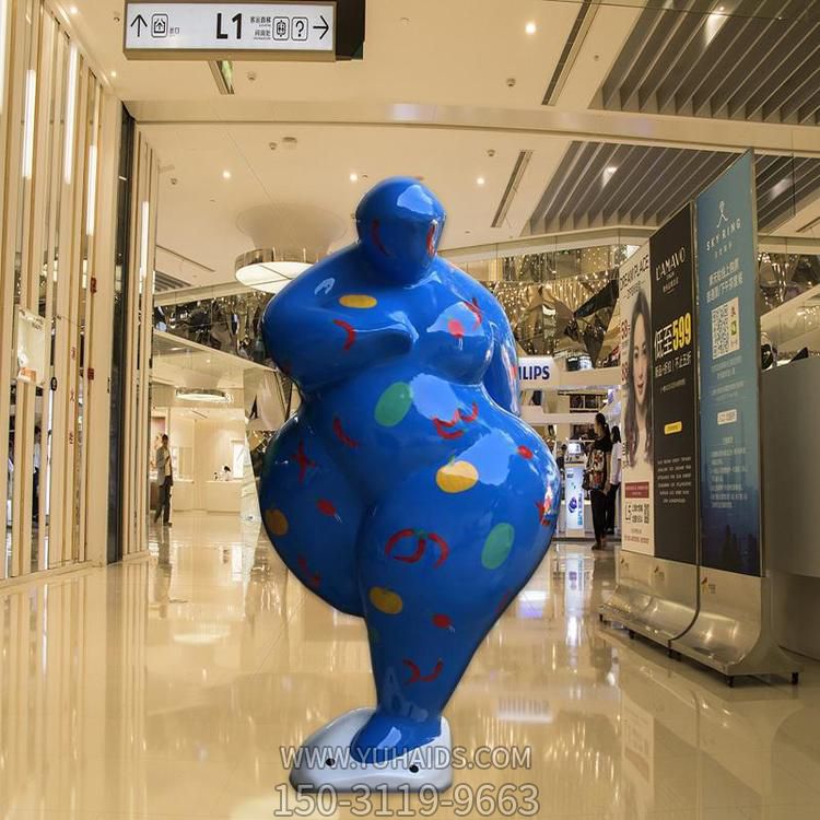 抽象人物擺件玻璃鋼創(chuàng)意彩繪大廈商場(chǎng)雕塑
