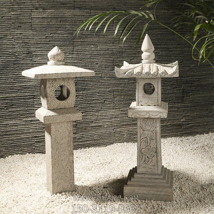 仿古石燈，中式古建裝飾燈柱雕塑