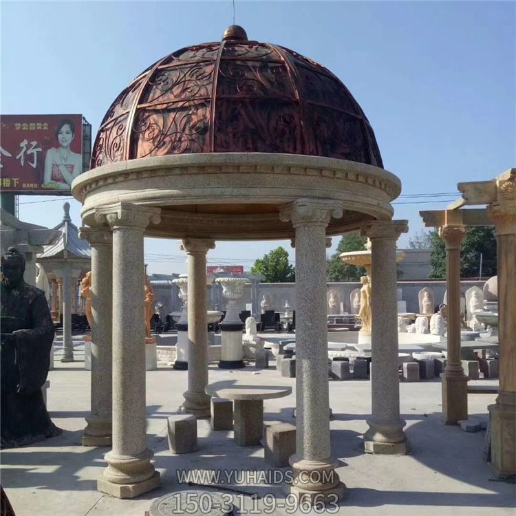 花崗巖鑄銅圓頂花園廣場擺放歐式?jīng)鐾さ袼?>
                                <h2>花崗巖鑄銅圓頂花園廣場擺放歐式?jīng)鐾さ袼?參數(shù)說明</h2>
                                                                        <table>
                                      <tr>
                                        <th>產(chǎn)品標題</th>
                                        <td>花崗巖鑄銅圓頂花園廣場擺放歐式?jīng)鐾さ袼?/td>
                                      </tr>
                                      <tr>
                                        <th>發(fā)布時間</th>
                                        <td>2023-06-07 10:52</td>
                                      </tr>
                                      <tr>
                                        <th>價格</th>
                                        <td><span>電話咨詢</td>
                                      </tr>
                                                                              <tr>
                                          <th>雕刻內(nèi)容</th>
                                          <td>涼亭</td>
                                        </tr>
                                                                              <tr>
                                          <th>應(yīng)用場所</th>
                                          <td>廣場</td>
                                        </tr>
                                                                              <tr>
                                          <th>制作材質(zhì)</th>
                                          <td>花崗巖、鑄銅</td>
                                        </tr>
                                                                          </table>
                                <h2>花崗巖鑄銅圓頂花園廣場擺放歐式?jīng)鐾さ袼?詳細說明</h2>
                                <p>玉海雕塑是一家綜合性的雕塑公司，擁有多款花崗巖鑄銅圓頂花園廣場擺放歐式?jīng)鐾さ袼苣Ｐ?，可加工定制多種花崗巖鑄銅圓頂花園廣場擺放歐式?jīng)鐾さ袼埽С植馁|(zhì)、樣式、風(fēng)格、尺寸大小等方面的調(diào)整修改定制。我們所加工制作的花崗巖鑄銅圓頂花園廣場擺放歐式?jīng)鐾さ袼苜|(zhì)優(yōu)價廉，遍布全國多個省市地區(qū)，想要了解更多案例圖片，請電話或微信咨詢。材質(zhì)、大小、樣式等都可以按需定制，還可根據(jù)您提供給的花崗巖鑄銅圓頂花園廣場擺放歐式?jīng)鐾さ袼軜訄D進行制作！如有相關(guān)需求，歡迎致電（微信同號）：<span>150-3119-9663</span></p>
                                                                <div   class=