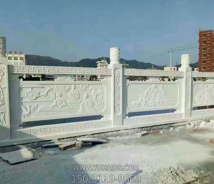 學校石橋漢白玉雕刻傳統(tǒng)文化人物防護欄桿雕塑