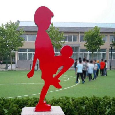 校園廣場(chǎng)不銹鋼彩繪園林剪影創(chuàng)意人物景觀(guān)