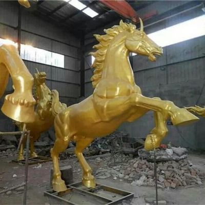 景區(qū)公園擺放鑄銅奔跑馬動(dòng)物景觀(guān)雕塑