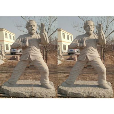 校園戶(hù)外園林景觀(guān)打太極的人物景觀(guān)雕塑