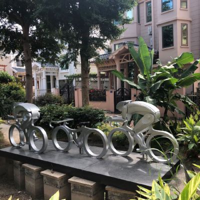 城市景觀 腳踩共享聯(lián)動(dòng)單車(chē)裝置 騎行人力自行車(chē)不銹鋼動(dòng)態(tài)雕塑