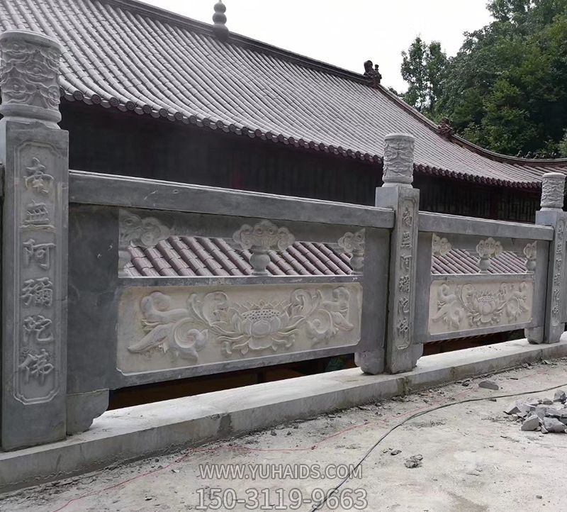 景區(qū)眺望臺(tái)青石蓮花欄桿雕塑