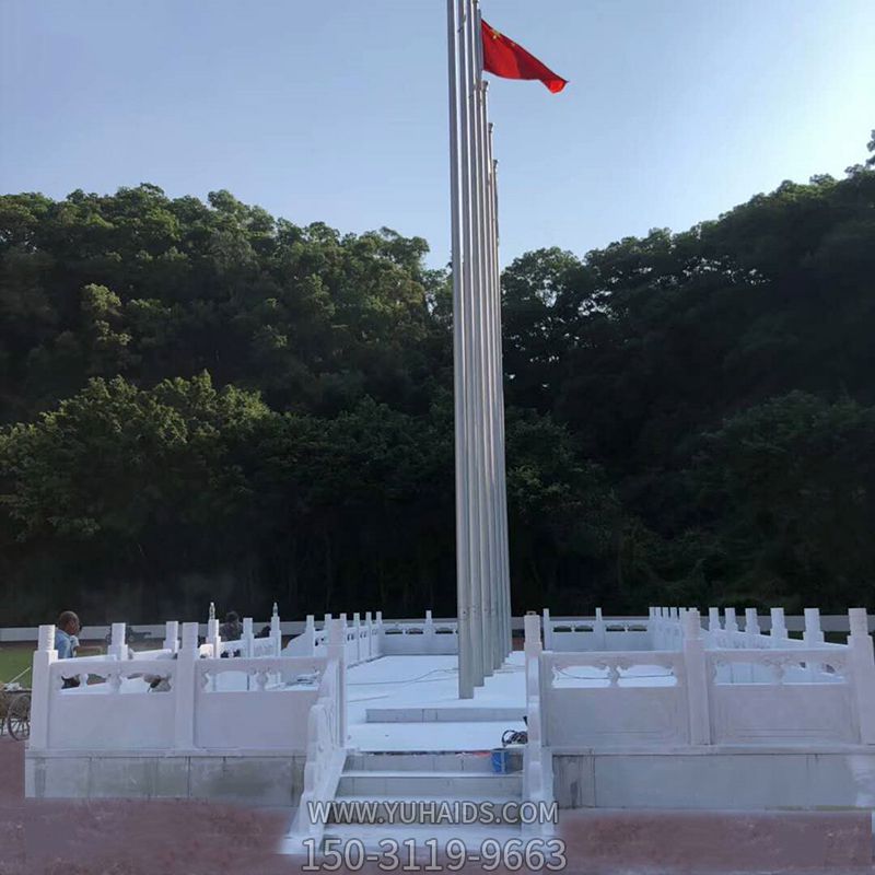 城市廣場漢白玉石雕國旗臺(tái)雕塑
