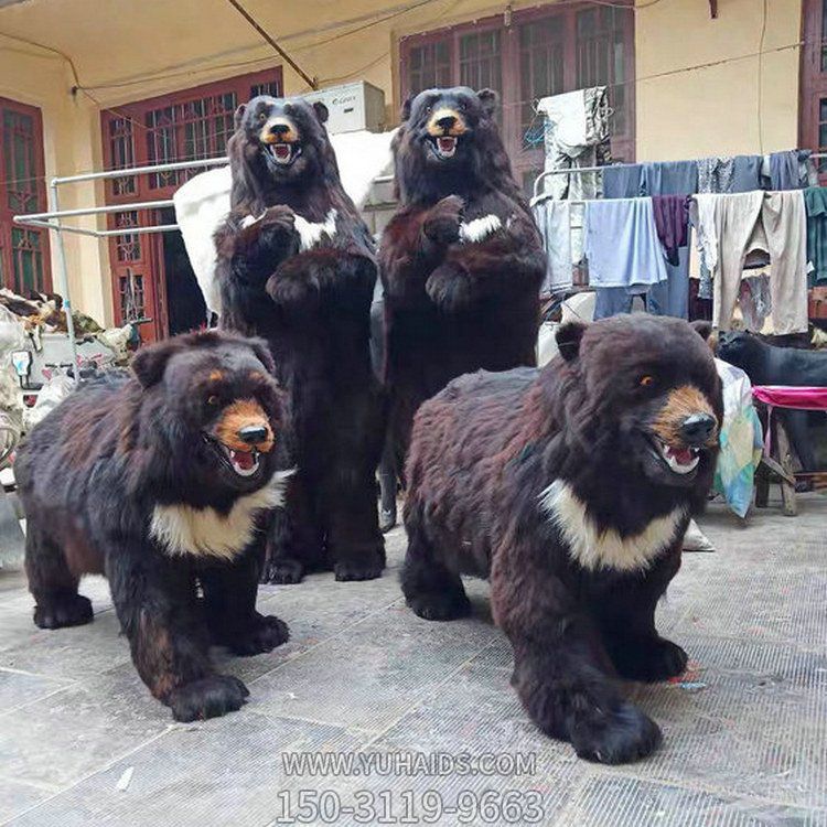 動(dòng)物園景點(diǎn)展廳裝飾擺放 樹脂皮毛仿真熊動(dòng)物雕塑