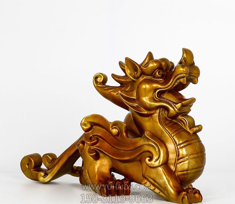 室內創(chuàng)意不銹鋼噴金烤漆招財貔貅雕塑