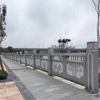 花崗巖雕花石欄板，市政路橋護欄