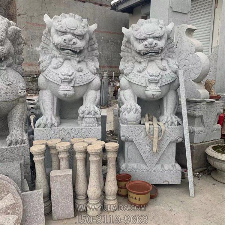 大理石石雕園林庭院別墅戶外一對鎮(zhèn)宅招財(cái)獅子雕塑