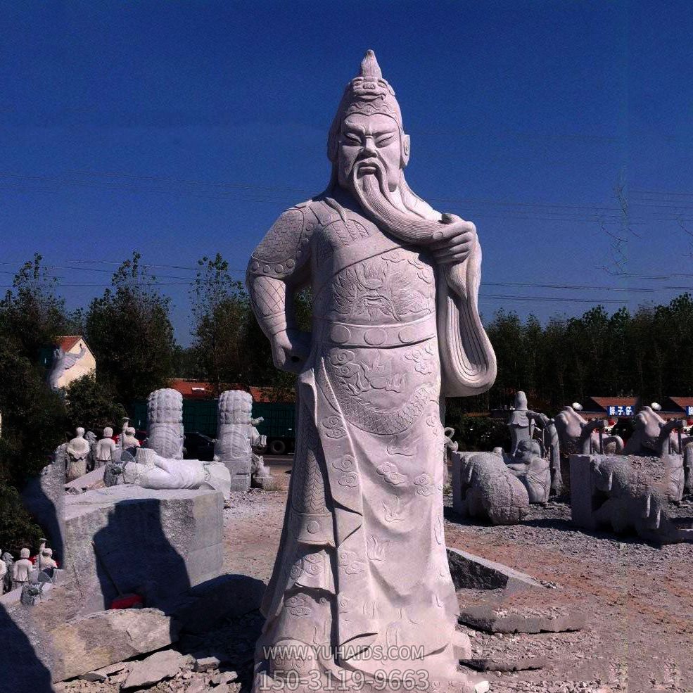 大理石石雕戶(hù)外大型關(guān)公雕塑