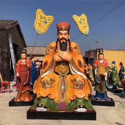 戶(hù)外大型景觀玻璃鋼彩繪東岳大帝雕塑