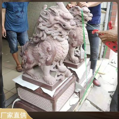 大理石石雕工廠(chǎng)企業(yè)門(mén)口獅子雕塑