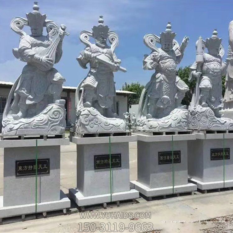 景區(qū)寺廟戶(hù)外擺放大理石雕刻四大天王神像雕塑
