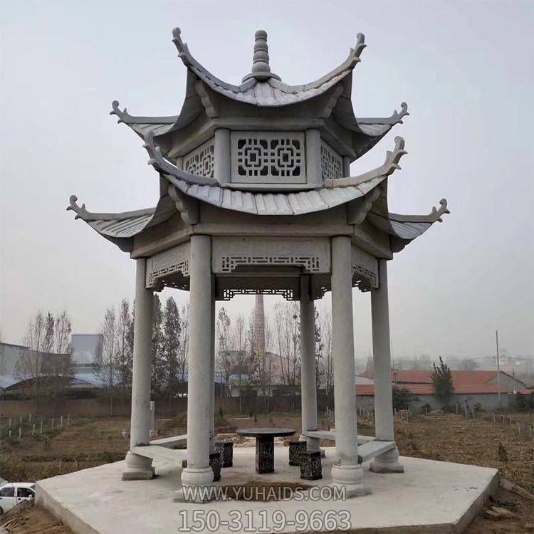 戶(hù)外公園雙層涼亭雕塑