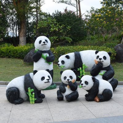 玻璃鋼熊貓，仿真熊貓