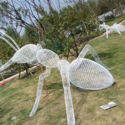 不銹鋼螞蟻，鐵藝網(wǎng)格螞蟻景觀擺件