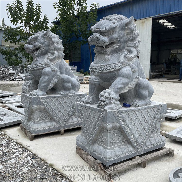 青石大獅子，2米5高大門鎮(zhèn)宅石雕獅子雕塑
