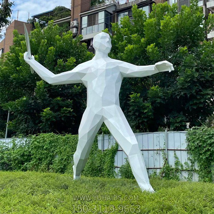 擲標(biāo)槍，玻璃鋼抽象運(yùn)動(dòng)人物雕塑