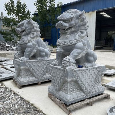 青石大獅子，2米5高大門鎮(zhèn)宅石雕獅子