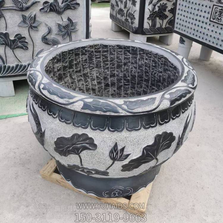 石雕仿古別墅園林養(yǎng)魚(yú)荷花缸花盆雕塑