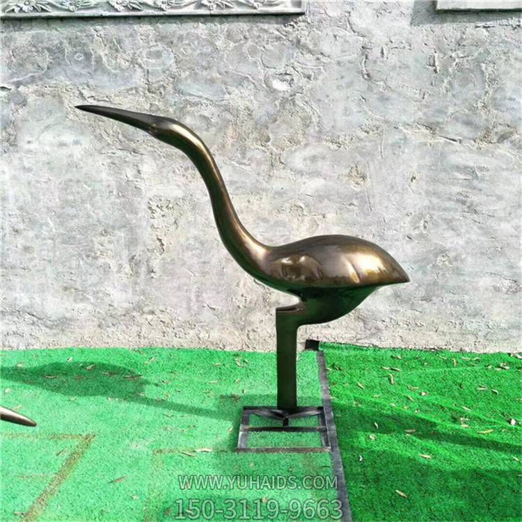 銅雕戶(hù)外園林抽象動(dòng)物景觀火烈鳥(niǎo)雕塑