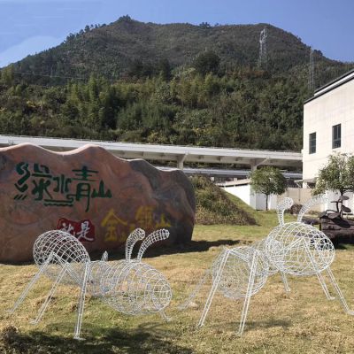 不銹鋼鐵藝螞蟻，鐵絲焊接成的鏤空螞蟻
