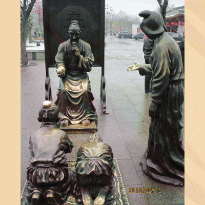 拜壽銅雕，中國(guó)傳統(tǒng)風(fēng)俗文化情景雕塑