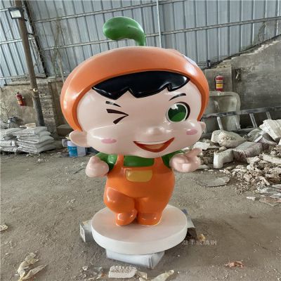 玻璃鋼卡通人物，橘子橙子公仔形象