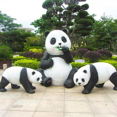 玻璃鋼仿真熊貓，尺寸大小，樣色樣式都可定制