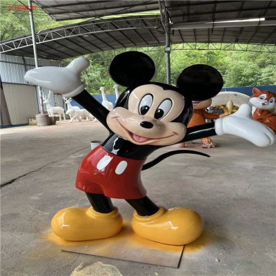 米老鼠玻璃鋼卡通人物雕塑，幼兒園游樂園動漫人物擺件