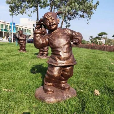 兒童景觀玻璃鋼仿銅戶(hù)外園林?jǐn)[件