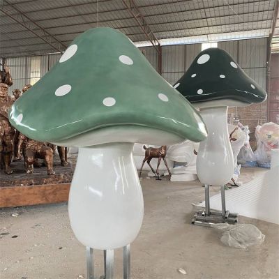 園林戶(hù)外裝飾玻璃鋼噴漆蘑菇雕塑