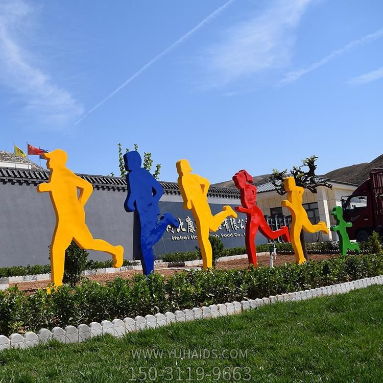 公園街道擺放不銹鋼剪影騎自行車(chē)運(yùn)動(dòng)人物雕塑