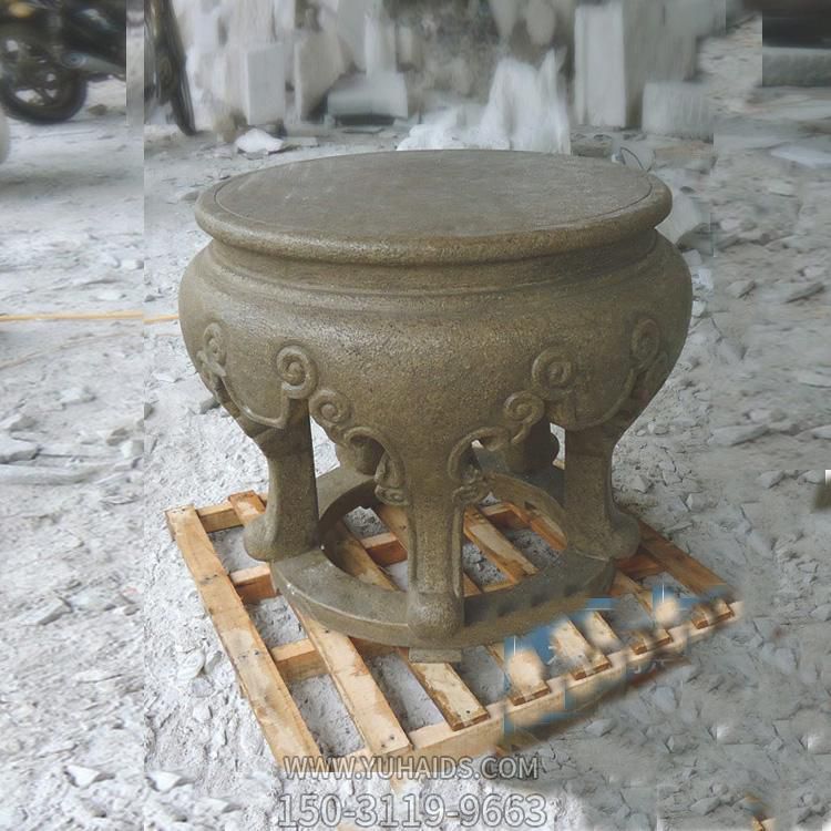 戶(hù)外公園創(chuàng)意古代青石石雕空心石凳雕塑