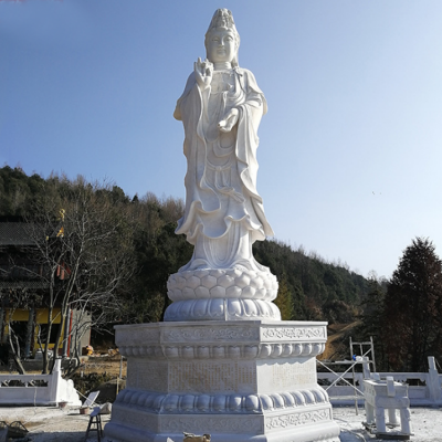 觀音佛像，漢白玉滴水觀音石雕石像