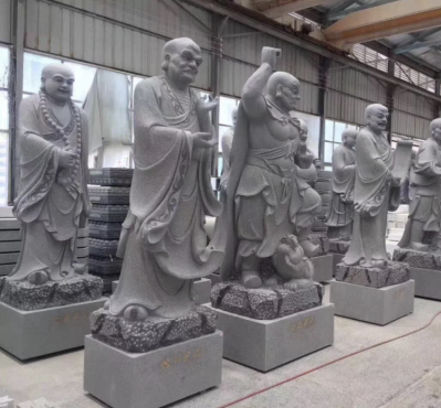 十八羅漢系列佛像，花崗巖18羅漢像