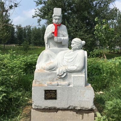 24孝故事人物，親嘗湯藥人物石雕