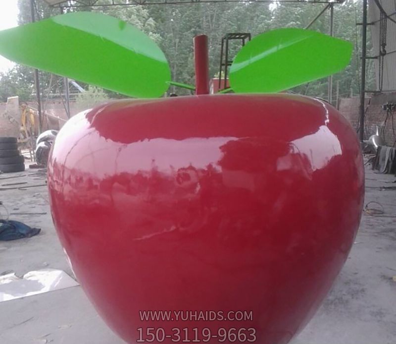 游樂(lè)場(chǎng)擺放仿真玻璃鋼蘋(píng)果城市景觀雕塑