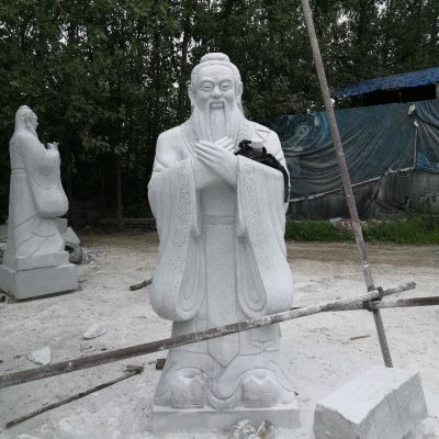孔子石雕像，漢白玉大理石石雕孔圣人