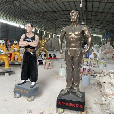 玻璃鋼人物塑像，仿銅人物和彩繪人物