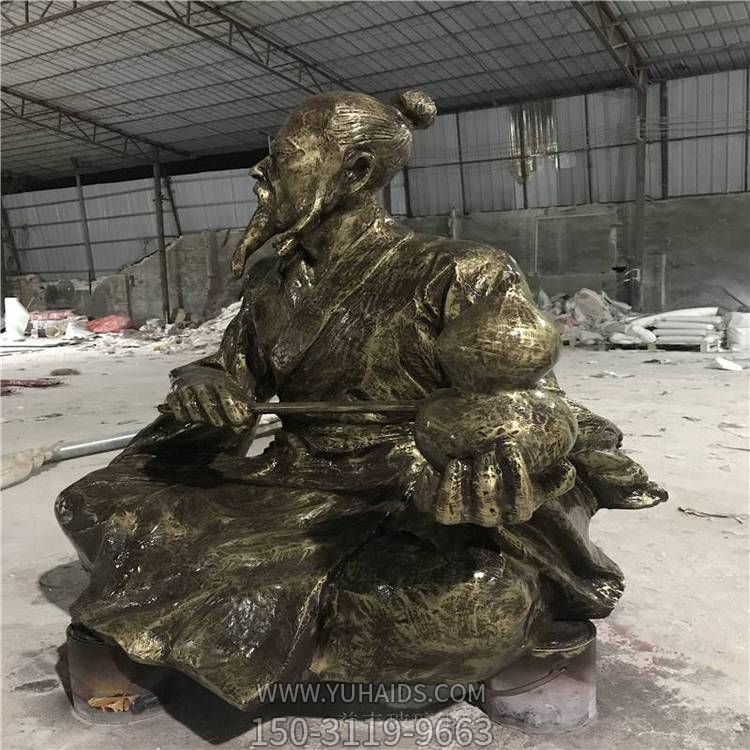 戶(hù)外公園玻璃鋼仿銅古代人物景觀(guān)擺件雕塑