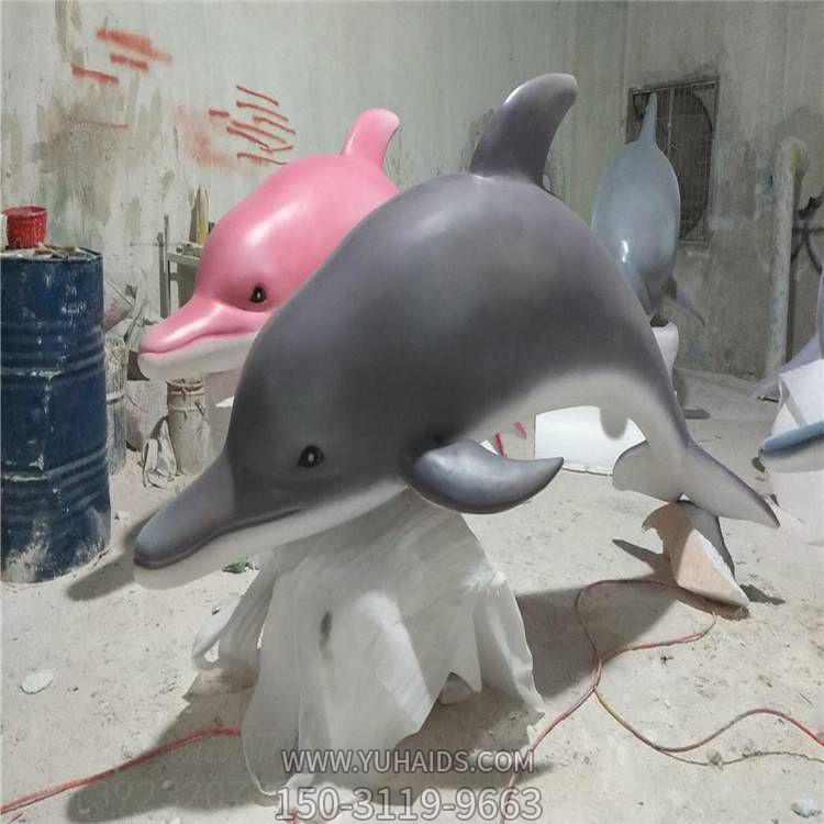 公園戶(hù)外玻璃鋼海豚雕塑