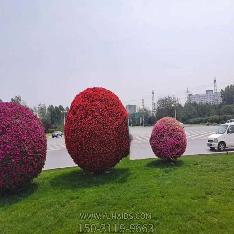 公園花架景觀(guān)植物鐵藝立體花球雕塑