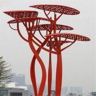 不銹鋼樹，抽象樹形雕塑